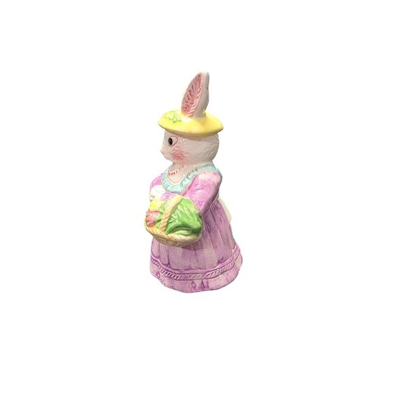 Vintage Ceramic Bunny Figurine 6" Pastel Spring Décor - Picture 3 of 9